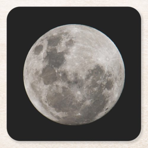 Full Moon  Johannesburg South Africa Square Paper Coaster
