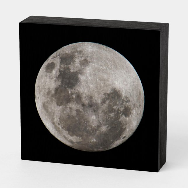 Full Moon | Johannesburg South Africa Wooden Box Sign (Angled Horizontal)