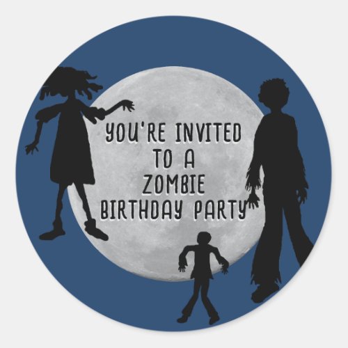 Full Moon Kids Zombie Party envelope seal