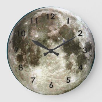 Full Moon Large Clock by interstellaryeller at Zazzle