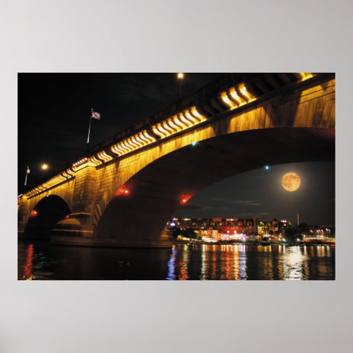 Full Moon London Bridge Poster