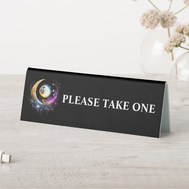 Full moon luna starry sky celestial magenta chic table tent (In SItu (Table))