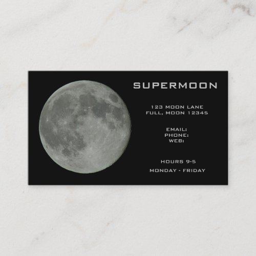 Full Moon Lunar Night Sky Space Business Card