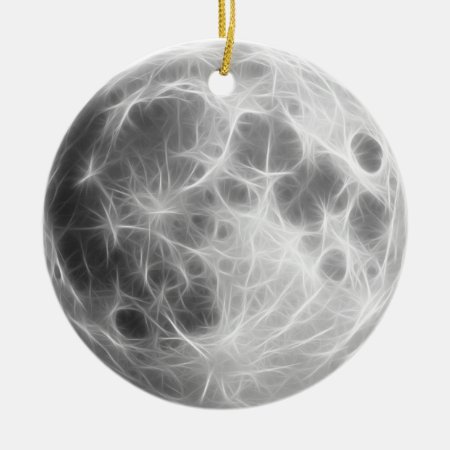 Full Moon Lunar Planet Globe Ceramic Ornament