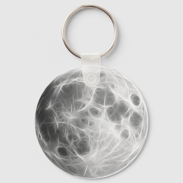 Full Moon Lunar Planet Globe Keychain (Front)