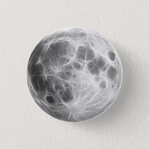Full Moon Lunar Planet Globe Pinback Button