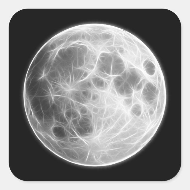 Full Moon Lunar Planet Globe Square Sticker (Front)