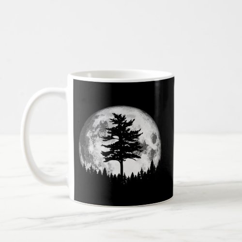 Full Moon Minimalist Pine Tree Coffee Mug