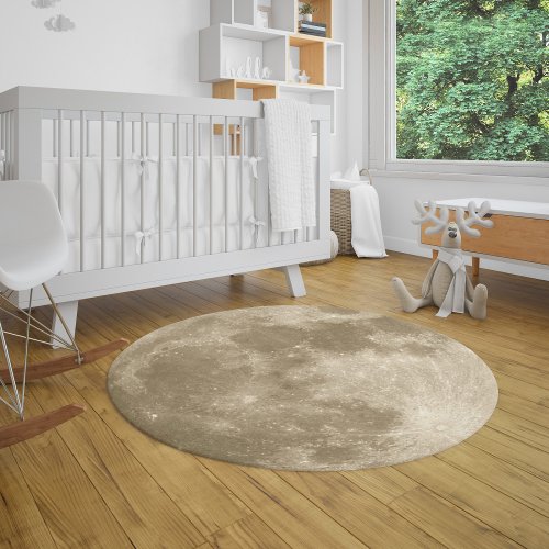 Full Moon Modern Contemporary Round Area Rug