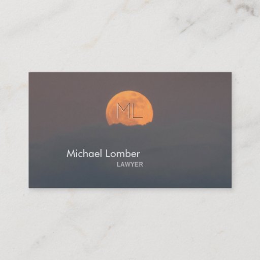 Customizable Full Moon Monogram Business Profile Card Business Card Templates