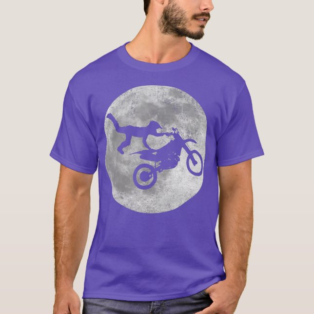 Full Moon Motocross Dirt Bike Silhouette T-Shirt (Front)