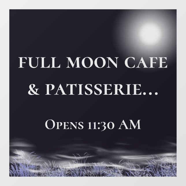 Full Moon Nature Removable Vinyl Window Cling (Sheet)