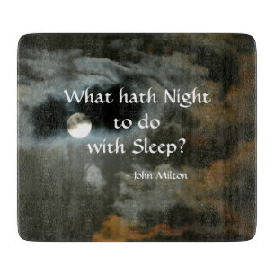 Full Moon Night quote Dark Sky glass Cutting Board