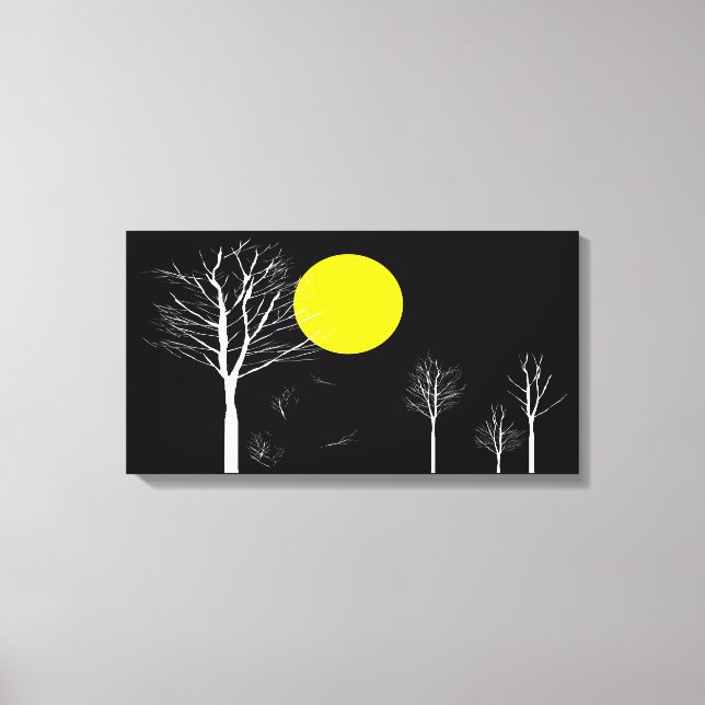 Full Moon Night Wrapped Canvas Print (Front)
