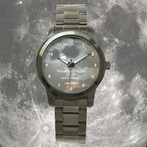 Full Moon Nighttime Quote Customizable Watch