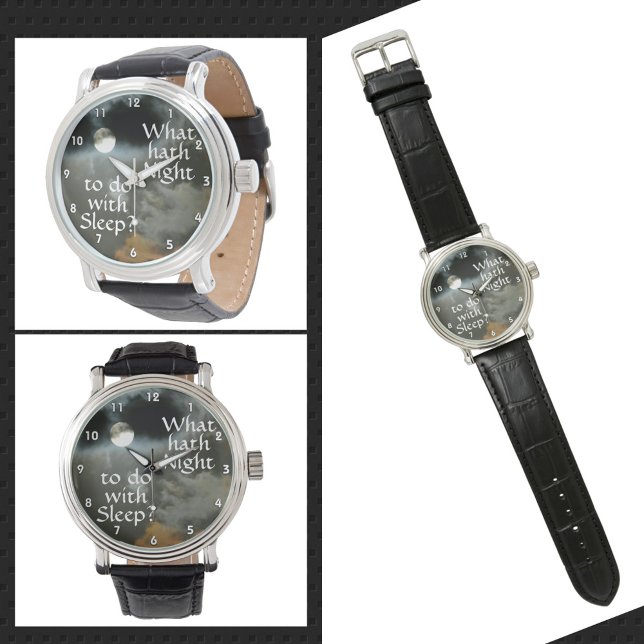 Full Moon Nighttime Quote Customizable Watch (Creator Uploaded)