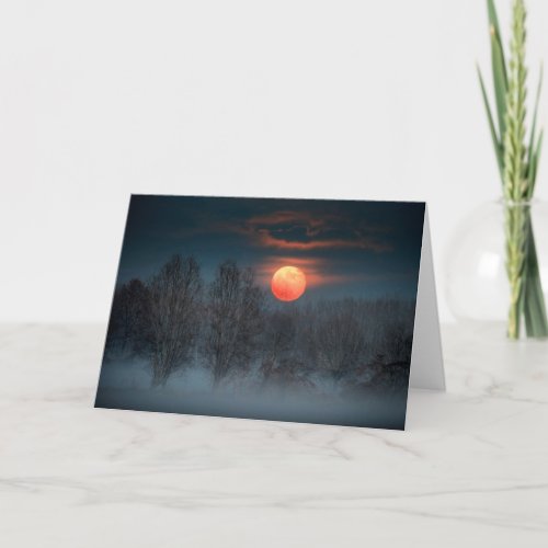 Full Moon  November in Scalenghe Italy Card