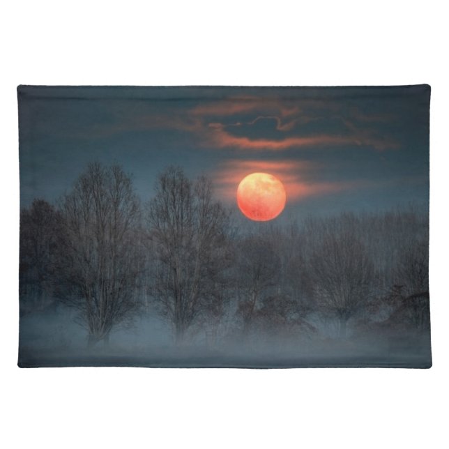 Full Moon | November in Scalenghe, Italy Cloth Placemat (Front)