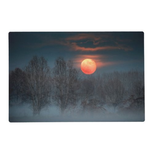 Full Moon  November in Scalenghe Italy Placemat