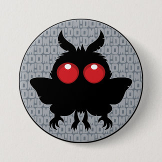 Full Moon Of Doom Cute Mothman Cryptid Button