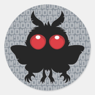 Full Moon Of Doom Cute Mothman Cryptid Classic Round Sticker
