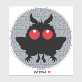 Full Moon Of Doom Cute Mothman Cryptid Sticker