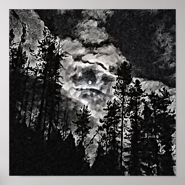 Full Moon On A Cloudy Night Abstract art Poster (Front)