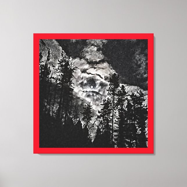 Full Moon On A Cloudy Night Abstract art Poster Canvas Print (Front)