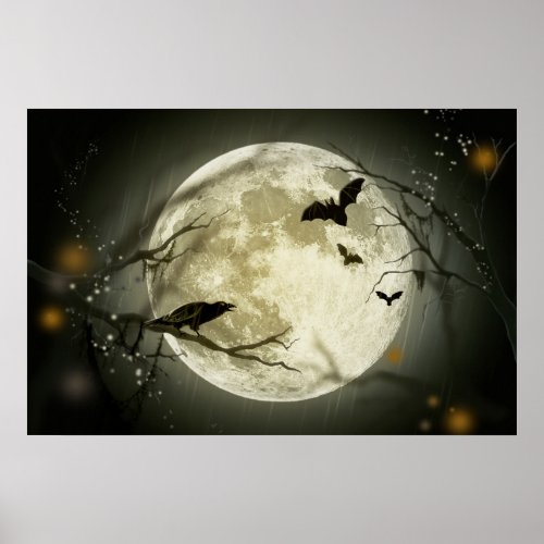 Full Moon on Halloween Poster