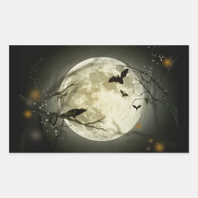 Full Moon on Halloween Sticker (Front)