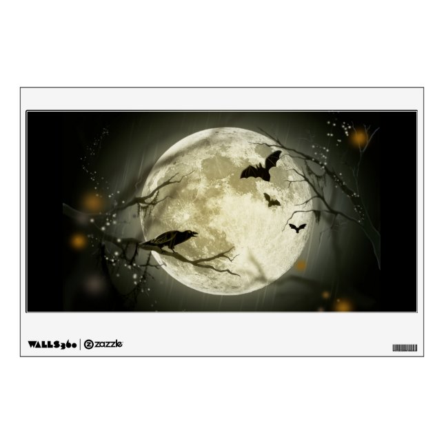 Full Moon on Halloween Wall Decal (Front)