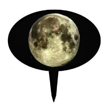 Full Moon Oval Cake Topper by interstellaryeller at Zazzle