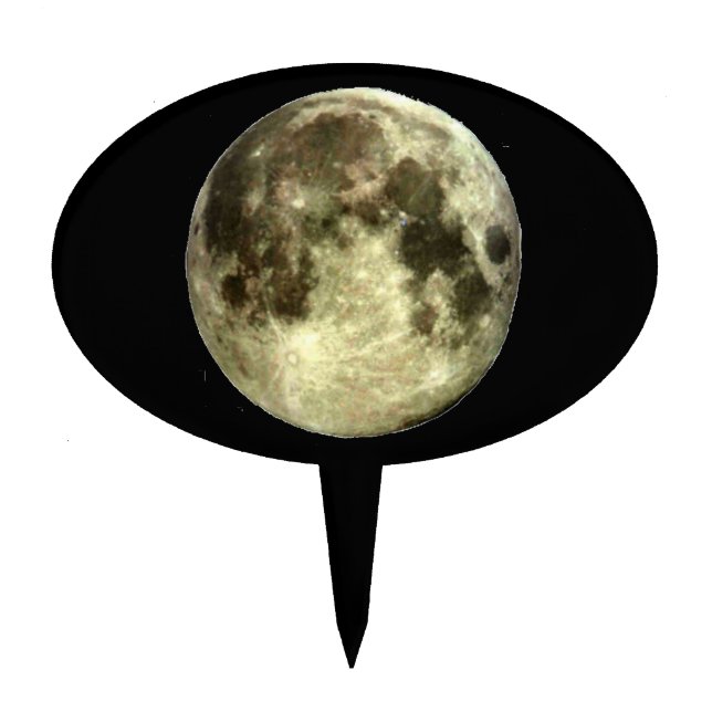 Full Moon Oval Cake Topper (Front)
