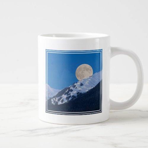 Full Moon Over Alyeska Ski Resort Alaska Giant Coffee Mug