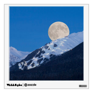 Full Moon Over Alyeska Ski Resort, Alaska Wall Decal