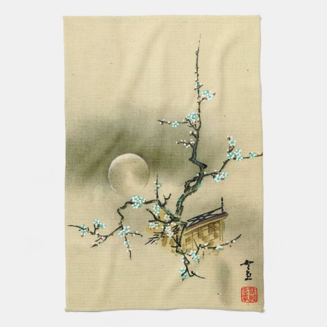 Full Moon over Blossoming Branch 1895 Towel (Vertical)