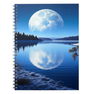 Full Moon Over Frozen Lake Gift for Son Notebook