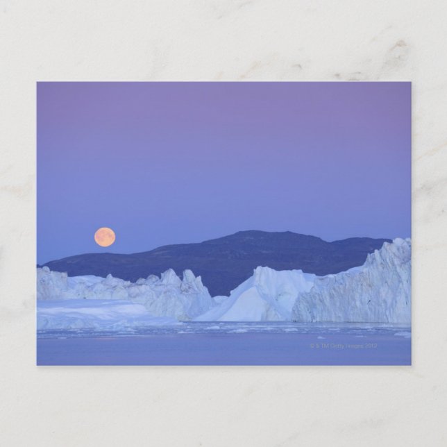 Full Moon Over Iceberg Postcard (Front)
