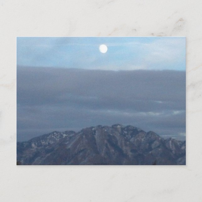 Full Moon Over Mt. Olympus Utah Postcard (Front)