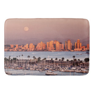 Full Moon over San Diego Bath Mat