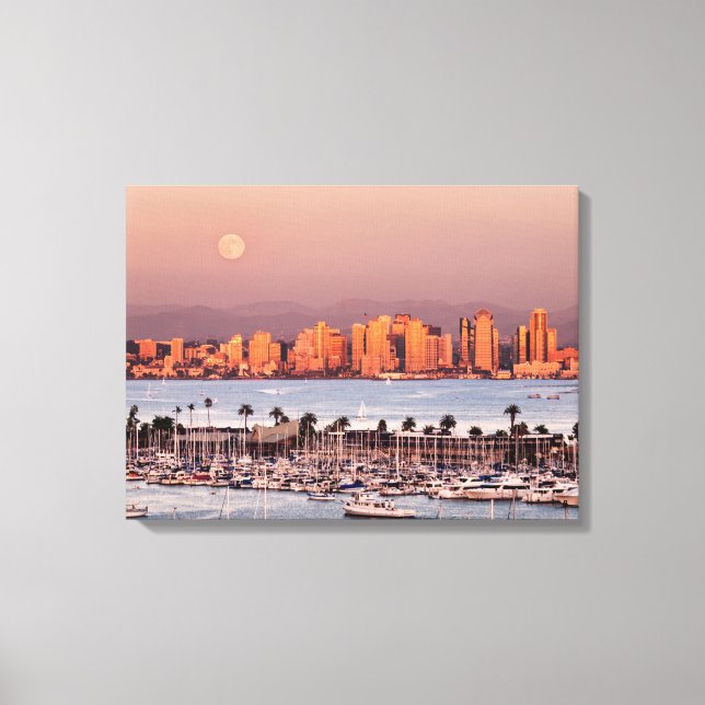 Full Moon over San Diego Canvas Print (Front)