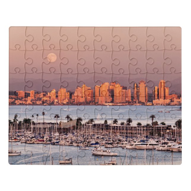 Full Moon over San Diego Jigsaw Puzzle (Puzzle Horizontal)