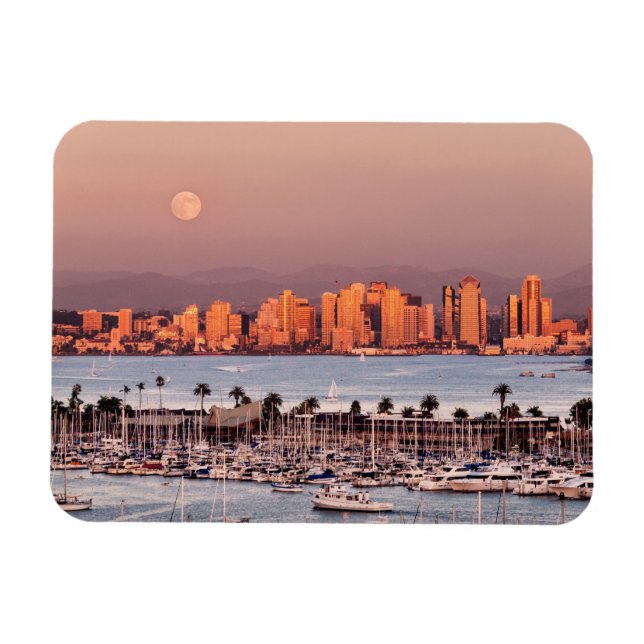 Full Moon over San Diego Magnet (Horizontal)
