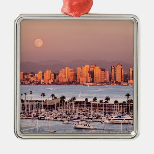 Full Moon over San Diego Metal Ornament