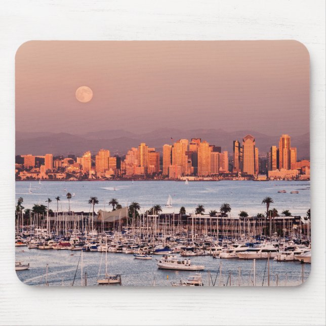 Full Moon over San Diego Mouse Pad (Front)