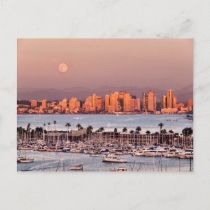 Full Moon over San Diego Postcard