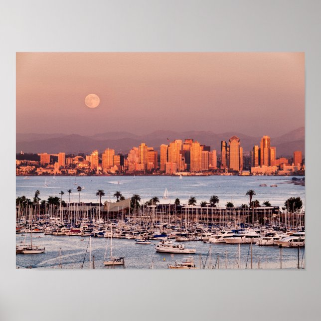 Full Moon over San Diego Poster (Front)