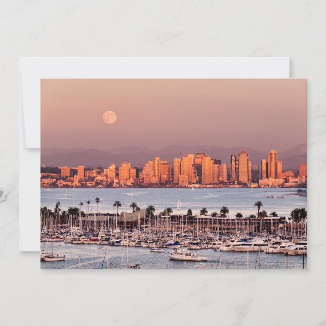Full Moon over San Diego Thank You Card (Front)