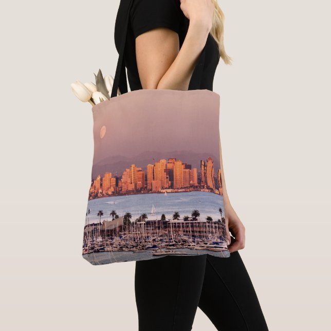 Full Moon over San Diego Tote Bag (Close Up)