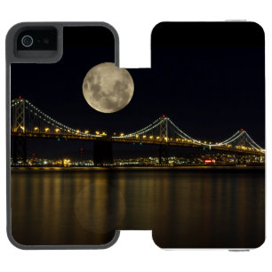 Full Moon Over the Bay Bridge iPhone SE/5/5s Wallet Case